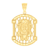 14Kt Yellow Gold Mens Jesus Religious Charm Pendant